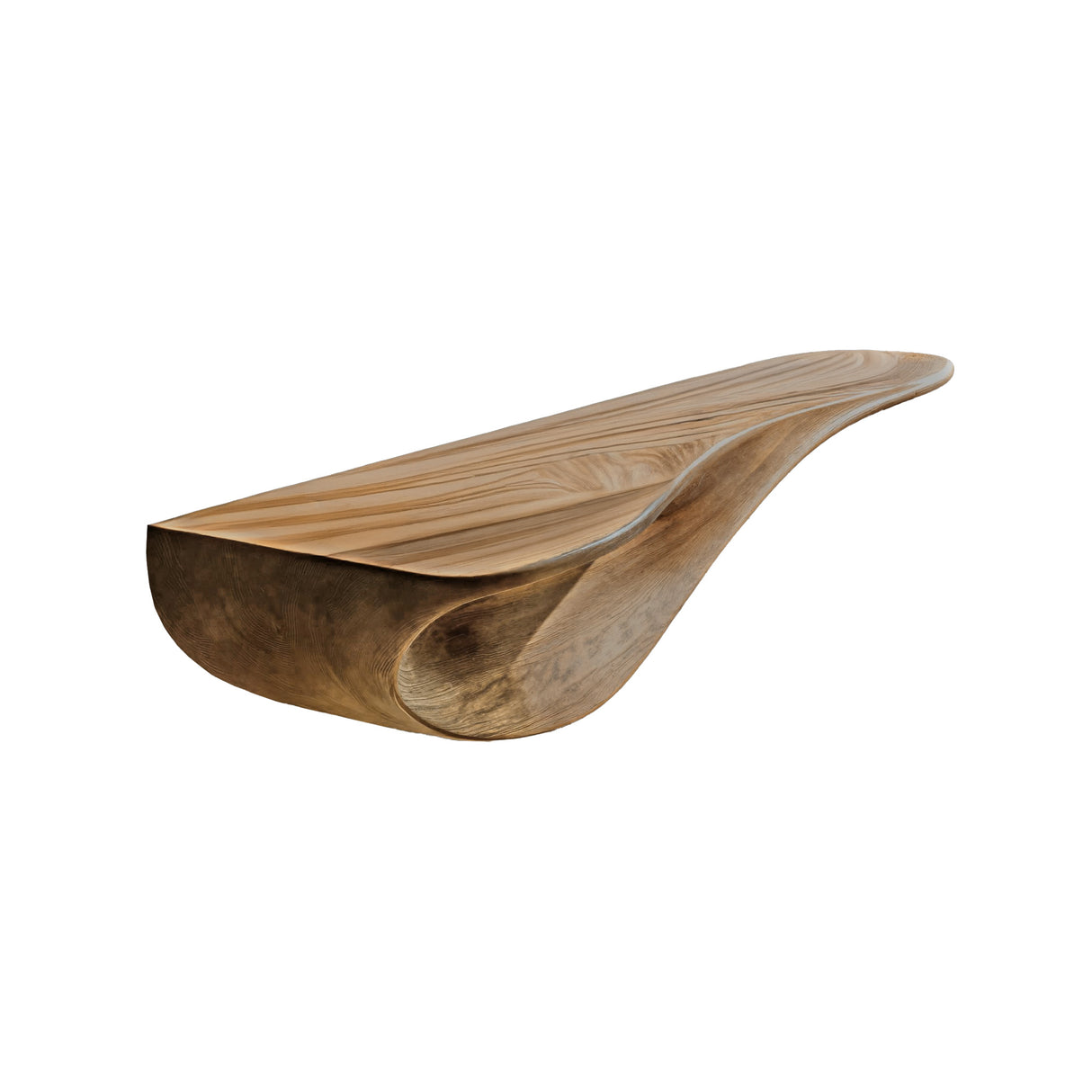 Aurelin Flow Solid Wood Floating Wall Shelf Natural Oak - Timberustic Floating Wall Shelf