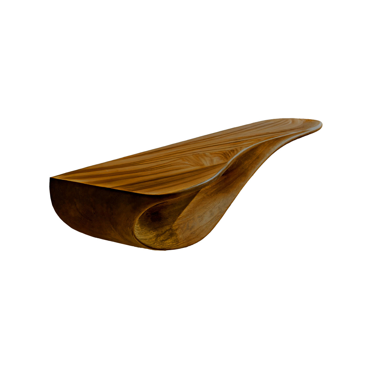 Aurelin Flow Solid Wood Floating Wall Shelf Teak - Timberustic Floating Wall Shelf