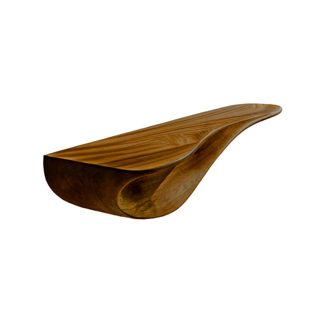 Aurelin Flow Solid Wood Floating Wall Shelf Teak - Timberustic Floating Wall Shelf