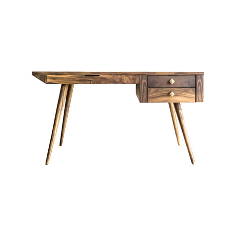 Aurelin Mid-Century Solid Wood Desk with Drawers
