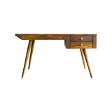 Aurelin Mid-Century Solid Wood Desk with Drawers