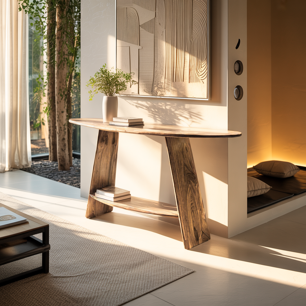 Aurelin Ovalcrest Solid Wood Console Table