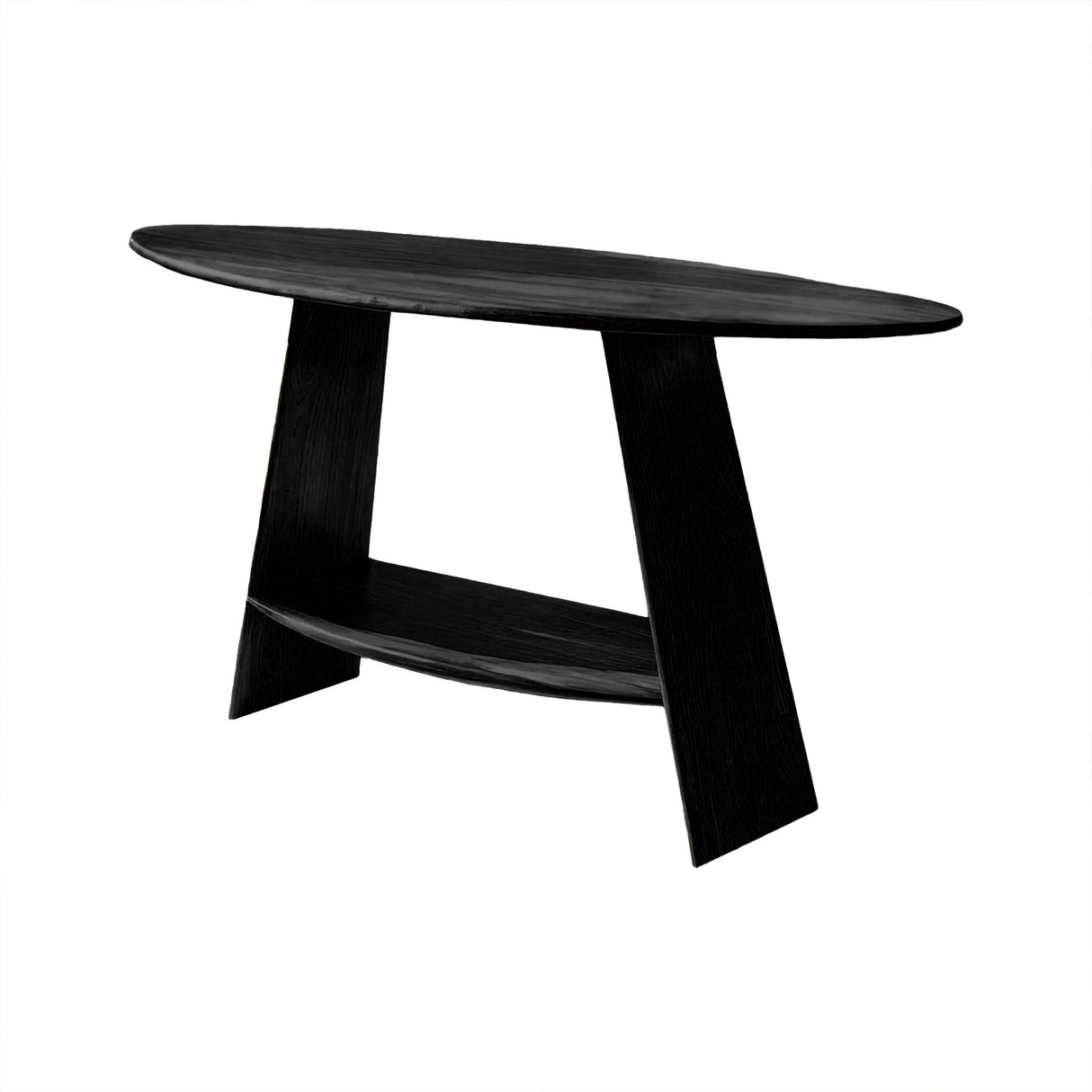 Aurelin Ovalcrest Solid Wood Console Table Black - Timberustic Console Table