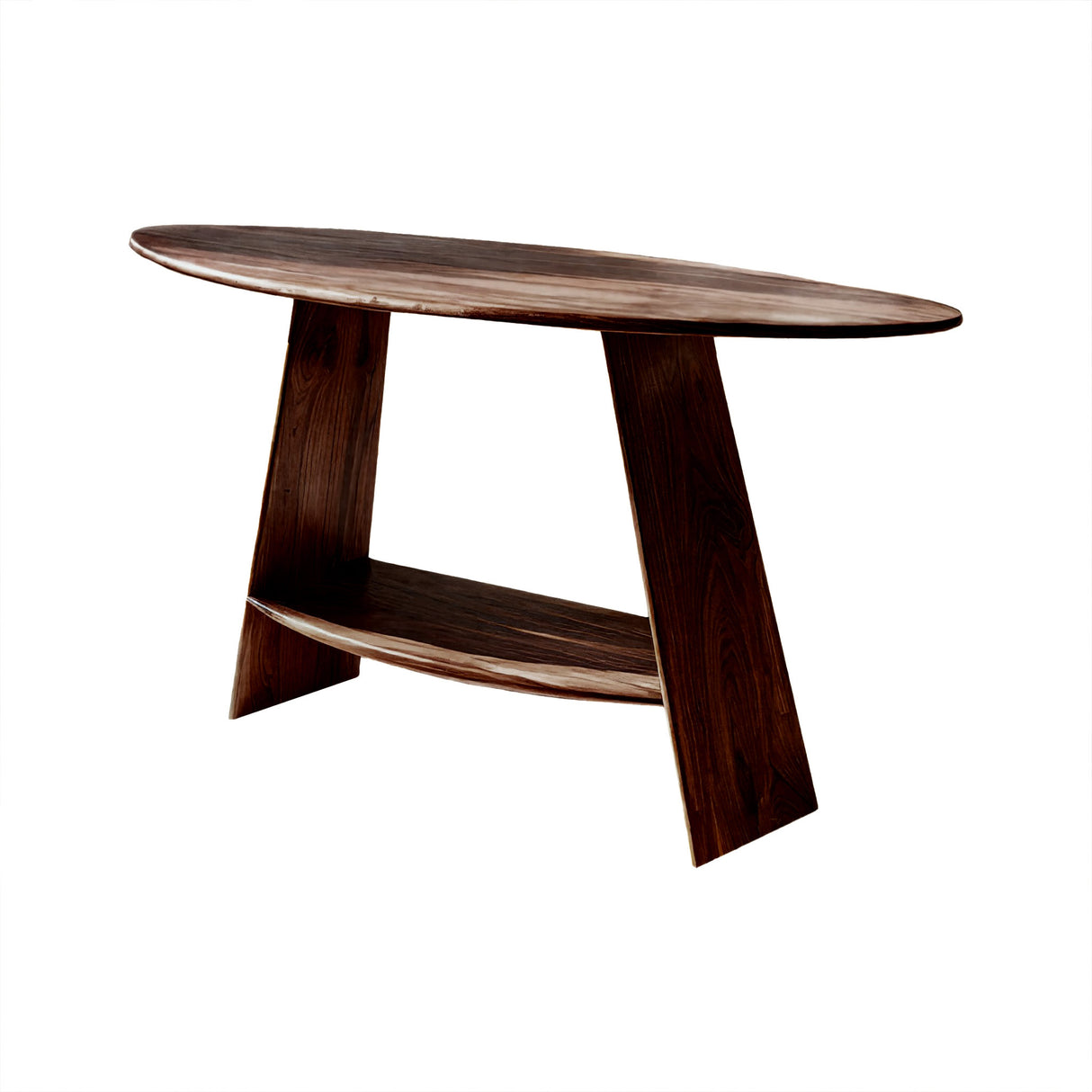 Aurelin Ovalcrest Solid Wood Console Table Dark Walnut - Timberustic Console Table