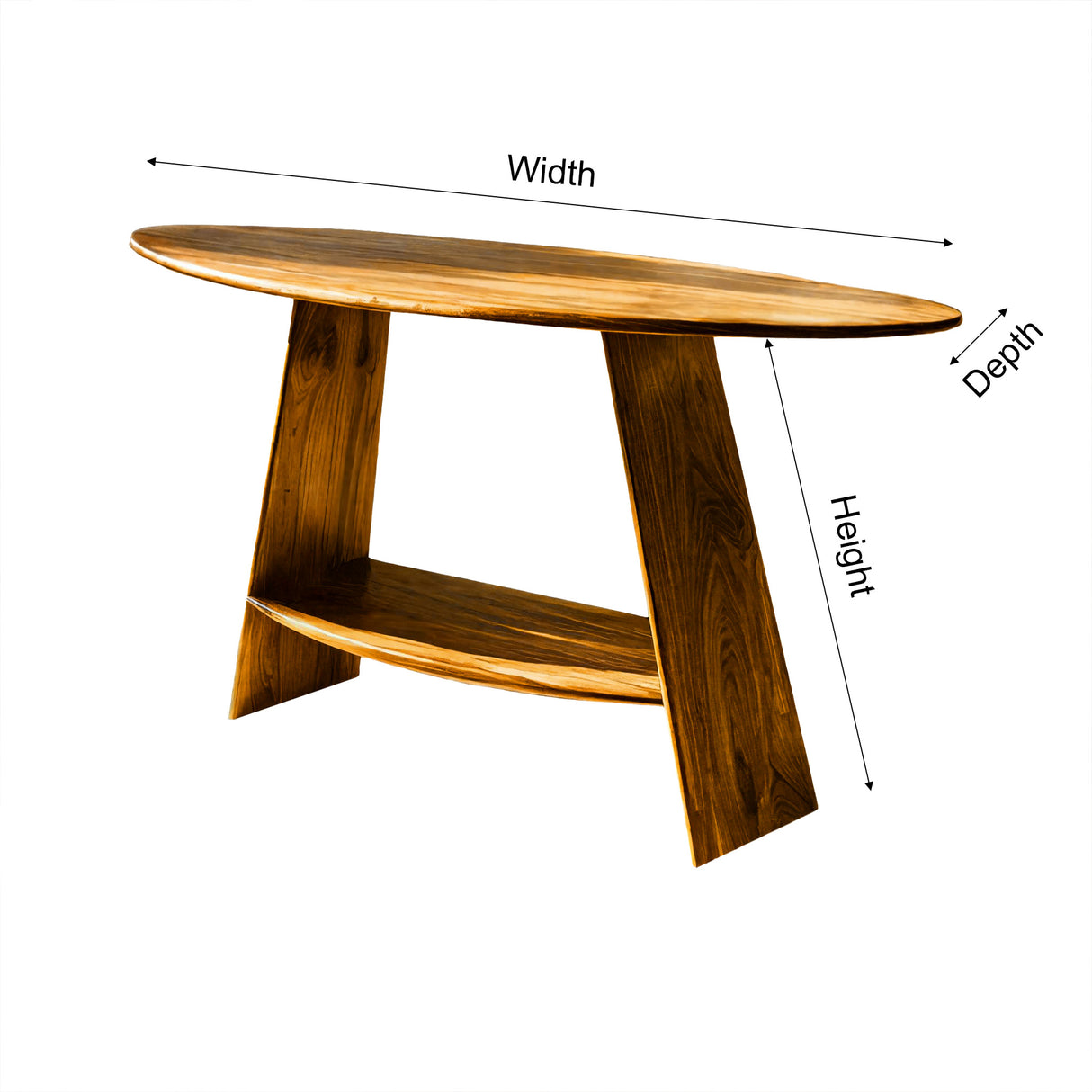 Aurelin Ovalcrest Solid Wood Console Table