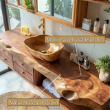 Aurelin Shore Live Edge Floating Bathroom Vanity with Drawers - Timberustic Floating Bathroom Vanity With Drawers