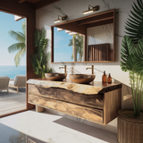 Aurelin Tide Live Edge Floating Bathroom Vanity with Drawers