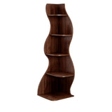 Aurelin Wave Solid Wood Corner Bookshelf