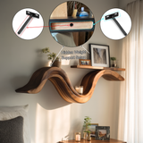 Aurelion Sculpted Solid Wood Floating Shelf  - Timberustic Floating Shelf