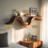 Aurelion Sculpted Solid Wood Floating Shelf  - Timberustic Floating Shelf