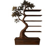 Aureliorn Sculpted Solid Wood Tree Bookshelf with Drawers Dark Walnut - Timberustic Tree Bookshelf