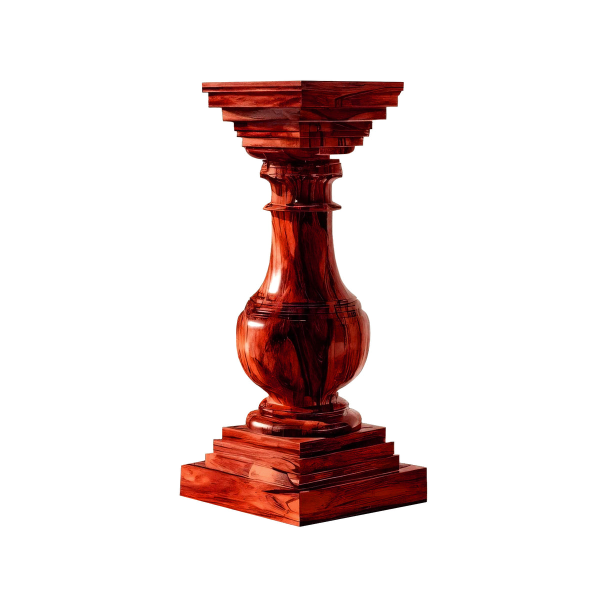 Aurelis Handcrafted Solid Wood Pedestal Stand Mahogany - Timberustic Pedestal Stand
