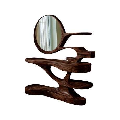 Aurelisse Handcrafted Solid Wood Cosmetic Table Dark Walnut - Timberustic Cosmetic Table