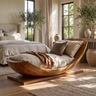 Aurelith Handcrafted Solid Wood Chaise Lounge Brown - Timberustic Chaise Lounge