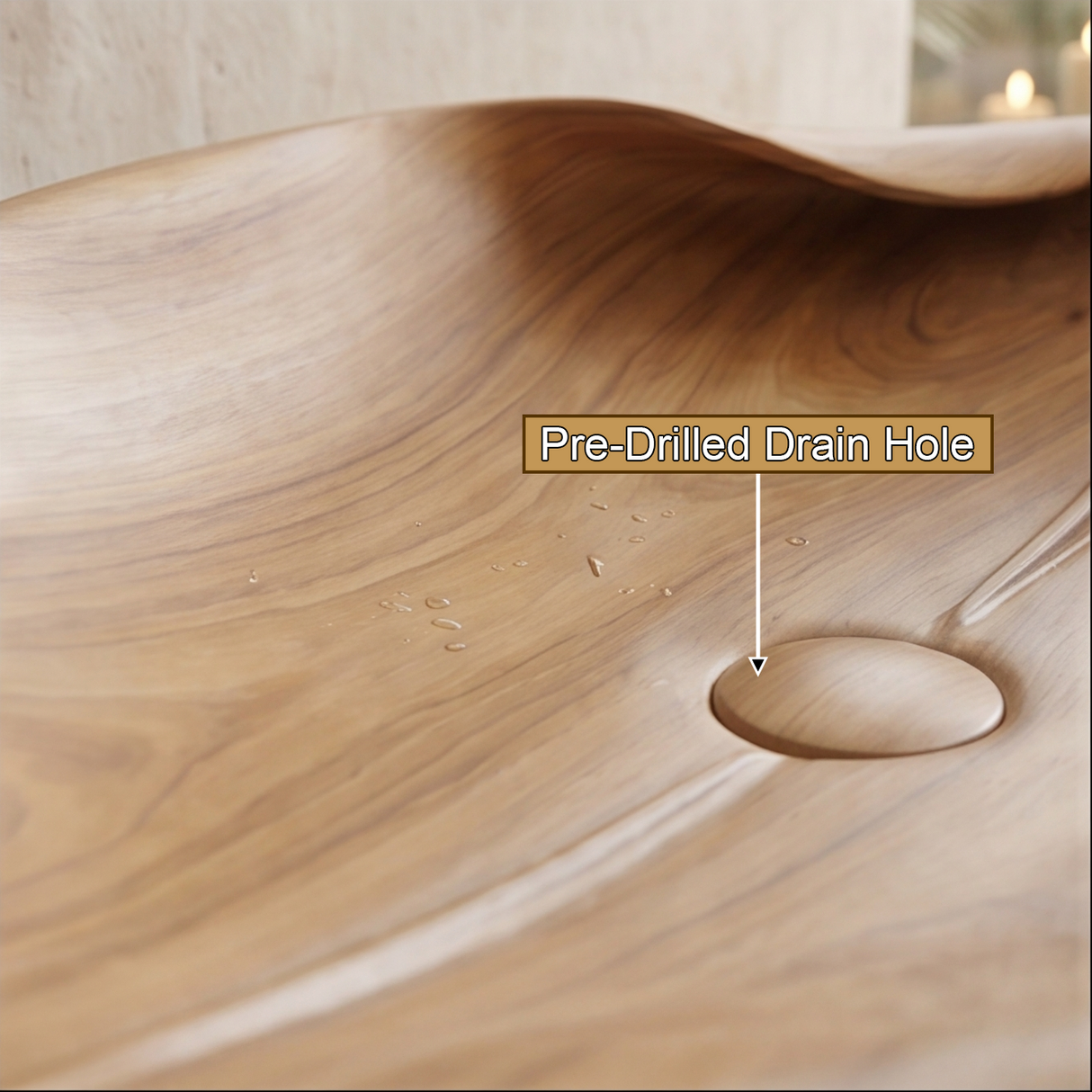 Aurelith Handcrafted Solid Wood Leaf Vessel Sink - Timberustic Vessel Sinks