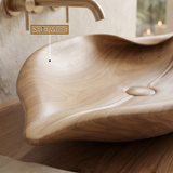 Aurelith Handcrafted Solid Wood Leaf Vessel Sink - Timberustic Vessel Sinks