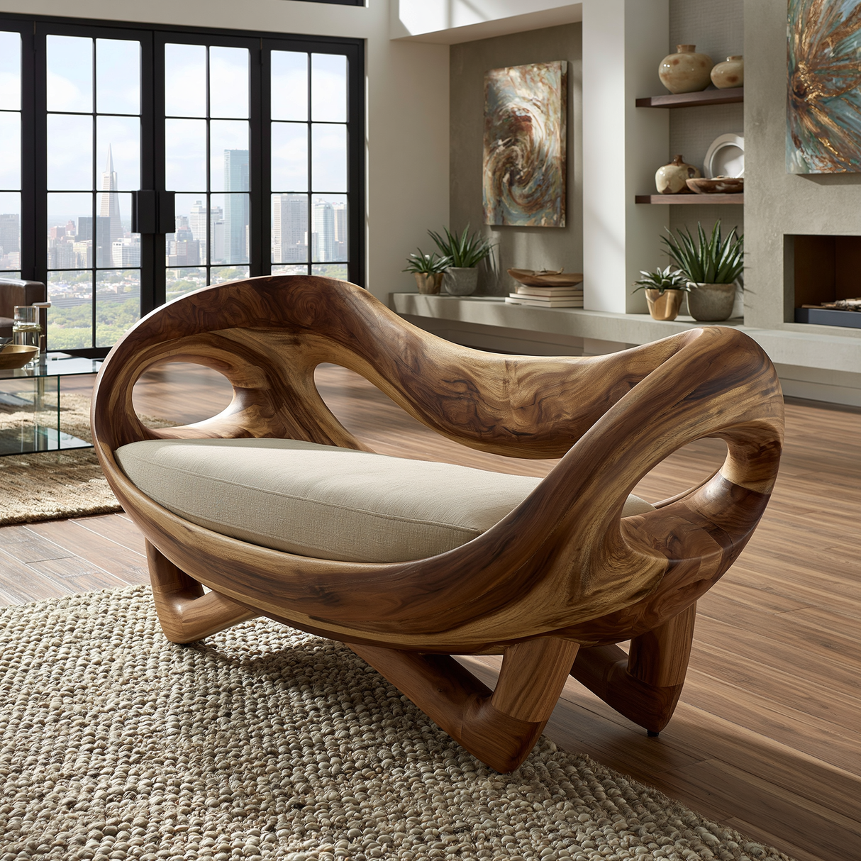 Aurelith Handcrafted Solid Wood Sofa - Timberustic Sofa