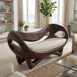Aurelith Handcrafted Solid Wood Sofa Dark Walnut - Timberustic Sofa