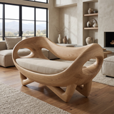 Aurelith Handcrafted Solid Wood Sofa Natural Oak - Timberustic Sofa