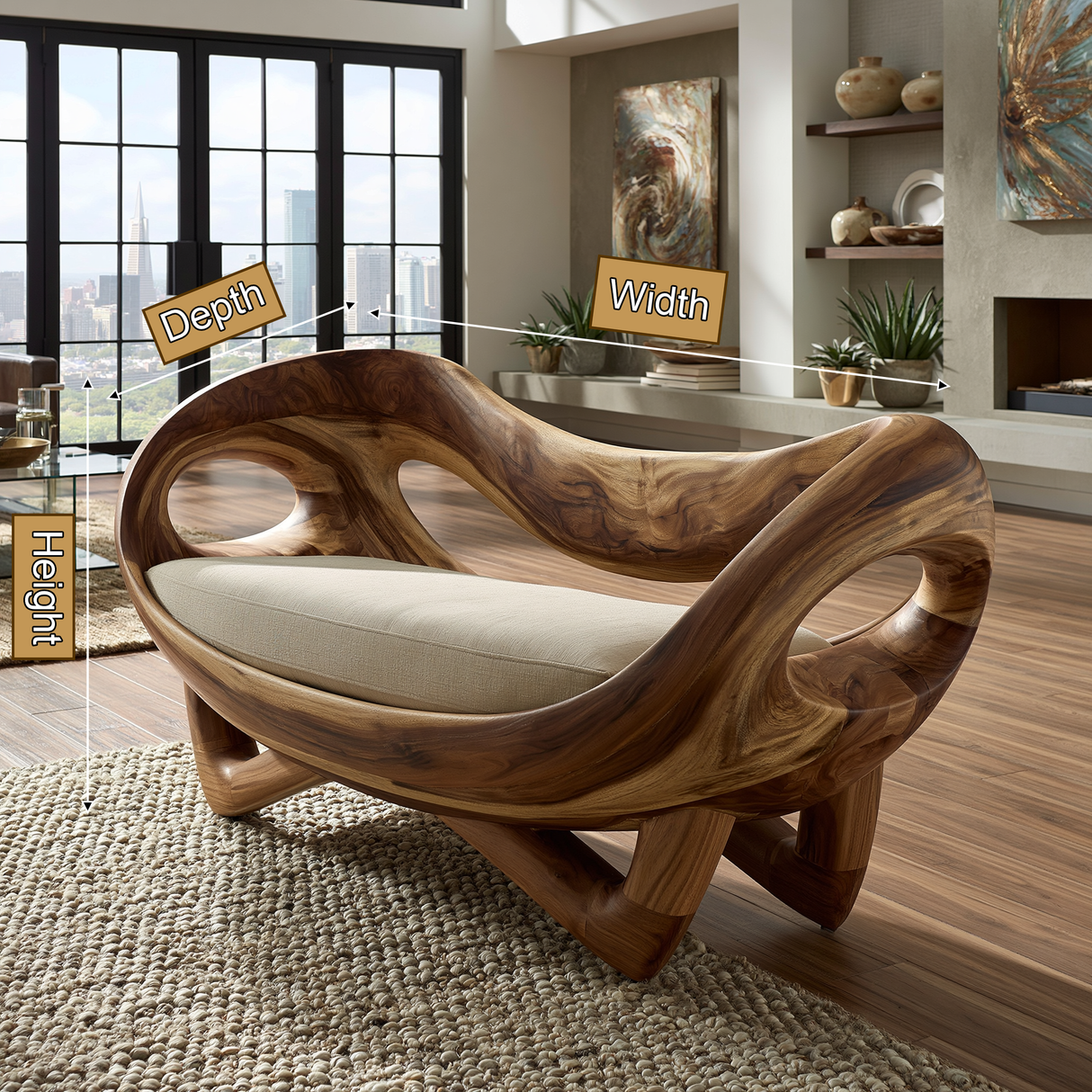 Aurelith Handcrafted Solid Wood Sofa - Timberustic Sofa