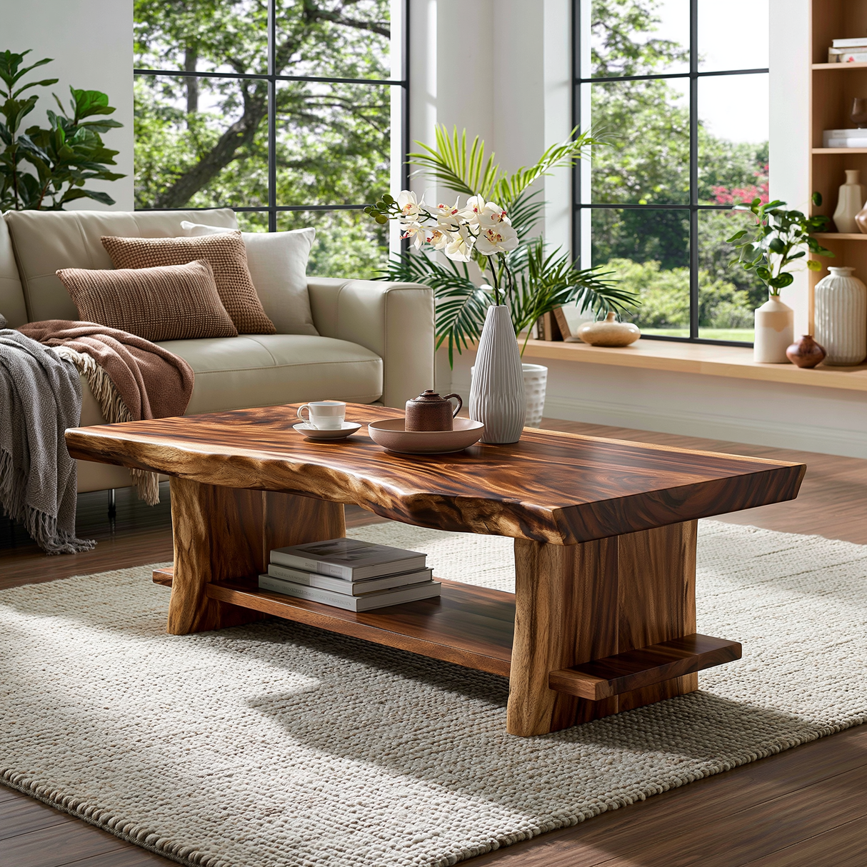 Aurelith Live Edge Solid Wood Coffee Table - Timberustic Coffee Table