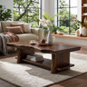 Aurelith Live Edge Solid Wood Coffee Table Dark Walnut - Timberustic Coffee Table
