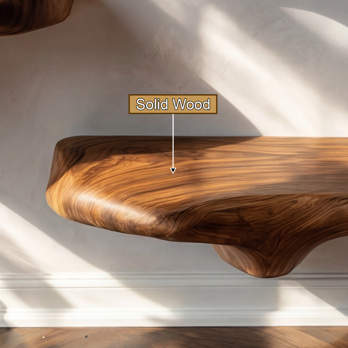 Aurelith Live Edge Solid Wood Mushroom Floating Shelf SPA945958 - Timberustic Floating Shelf