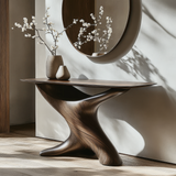 Aurelith Sculpted Solid Wood Console Table - Timberustic Console Table
