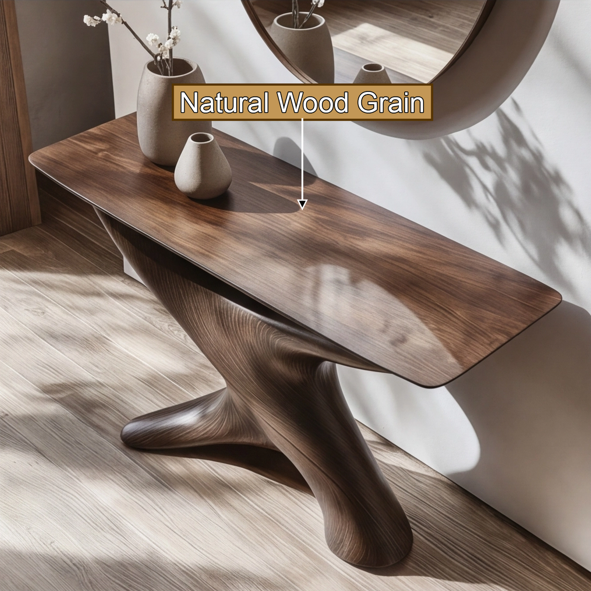 Aurelith Sculpted Solid Wood Console Table - Timberustic Console Table