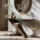 Aurelith Sculpted Solid Wood Console Table - Timberustic Console Table