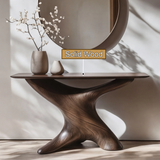 Aurelith Sculpted Solid Wood Console Table - Timberustic Console Table