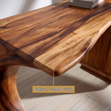Aurelith Sculpted Solid Wood Desk with Drawers - Timberustic Desk With Drawers