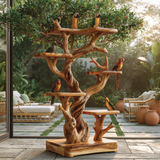 Aurellan Handcrafted Tree Branch Parrot Stand SPA324650 - Timberustic Tree Branch Parrot Stand