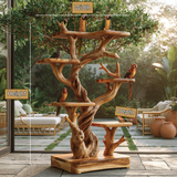 Aurellan Handcrafted Tree Branch Parrot Stand SPA324650 - Timberustic Tree Branch Parrot Stand