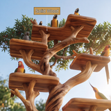Aurellan Handcrafted Tree Branch Parrot Stand SPA324650 - Timberustic Tree Branch Parrot Stand