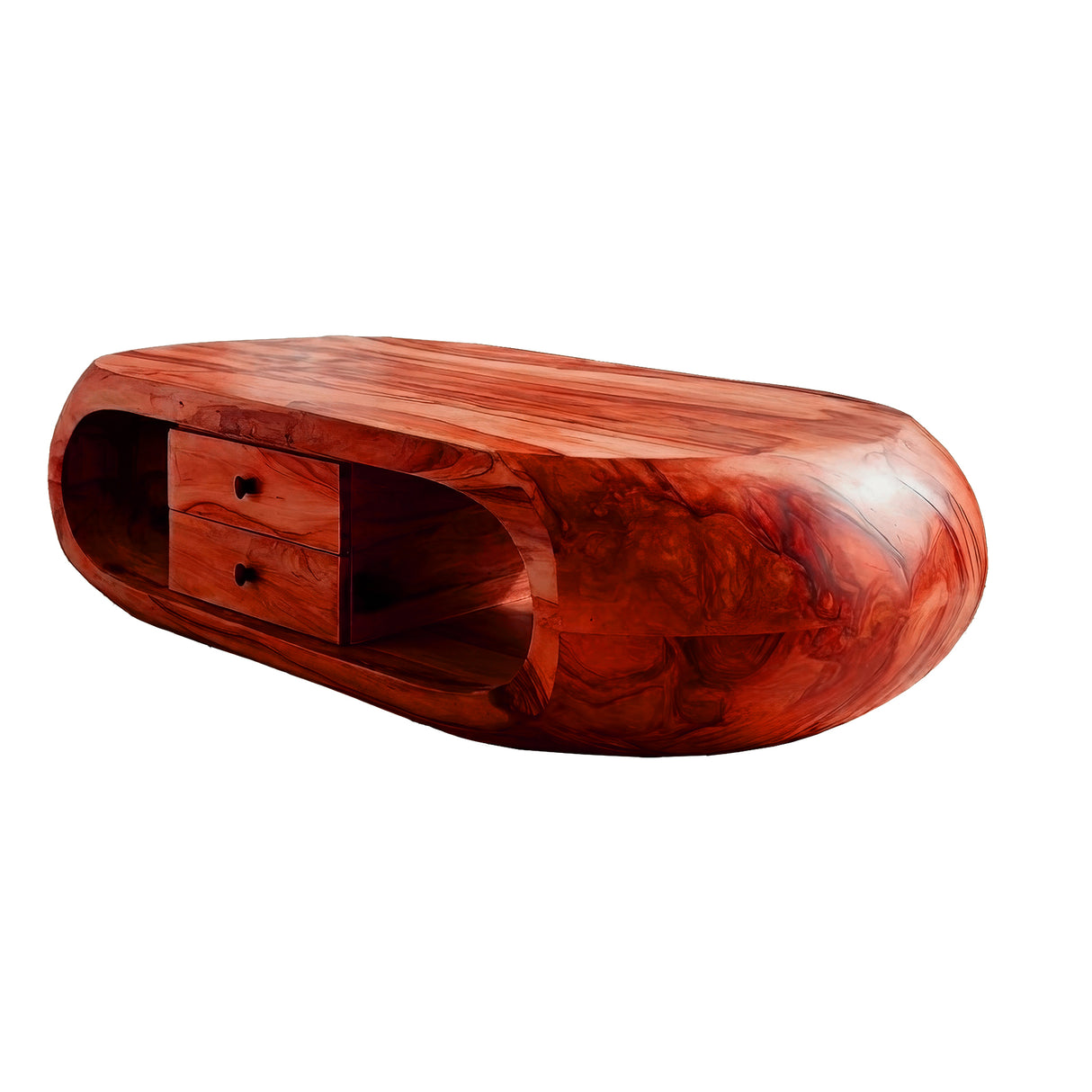 Aurellis Sculpted Solid Wood Coffee Table Mahogany - Timberustic Coffee Table
