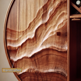 Aurellith Sculpted Solid Wood Bar Cabinet - Timberustic Wine Cabinet