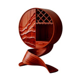 Aurellith Sculpted Solid Wood Bar Cabinet Mahogany - Timberustic Wine Cabinet