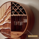 Aurellith Sculpted Solid Wood Bar Cabinet - Timberustic Wine Cabinet