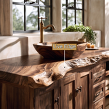 Aurelon Live Edge Solid Wood Freestanding Bathroom Vanity with Drawers