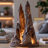 Aurelpeak Sculpted Solid Wood Mountain Table Lamp SPA355312