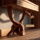 Aurelthorn Sculpted Solid Wood Console Table