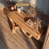 Aurelthorn Sculpted Solid Wood Console Table