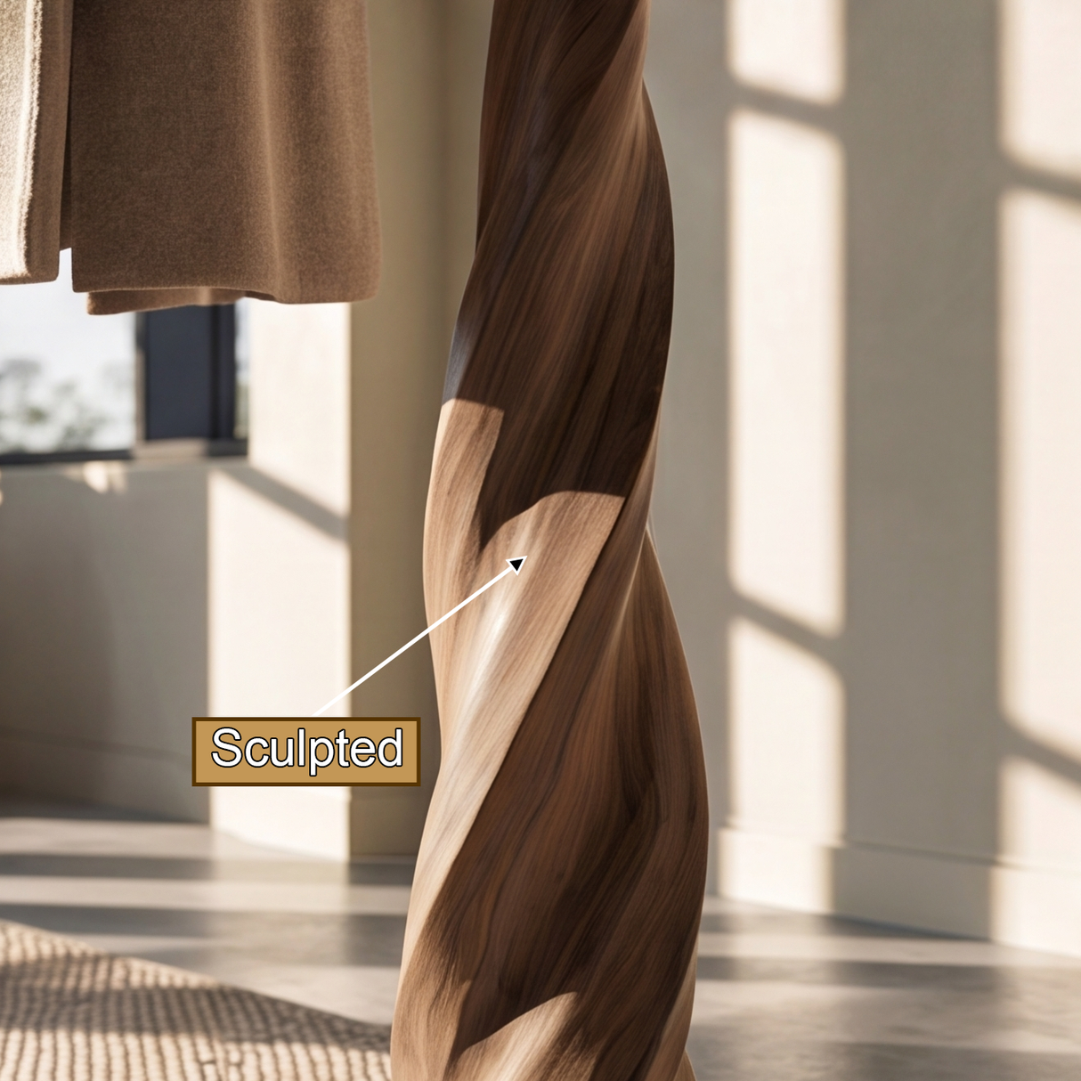 Aurelthorn Sculpted Solid Wood Tree Coat Rack - Timberustic Tree Coat Rack