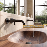 Aurelune Sculpted Solid Wood Floating Bathroom Vanity with Integrated Sinks and Drawers