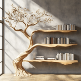 Aurelwood Handcrafted Solid Wood Tree Bookshelf - Timberustic Tree Bookshelf