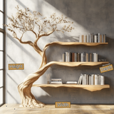 Aurelwood Handcrafted Solid Wood Tree Bookshelf - Timberustic Tree Bookshelf