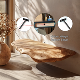 Auremoss Live Edge Solid Wood Mushroom Floating Shelf SPA942340 - Timberustic Floating Shelf