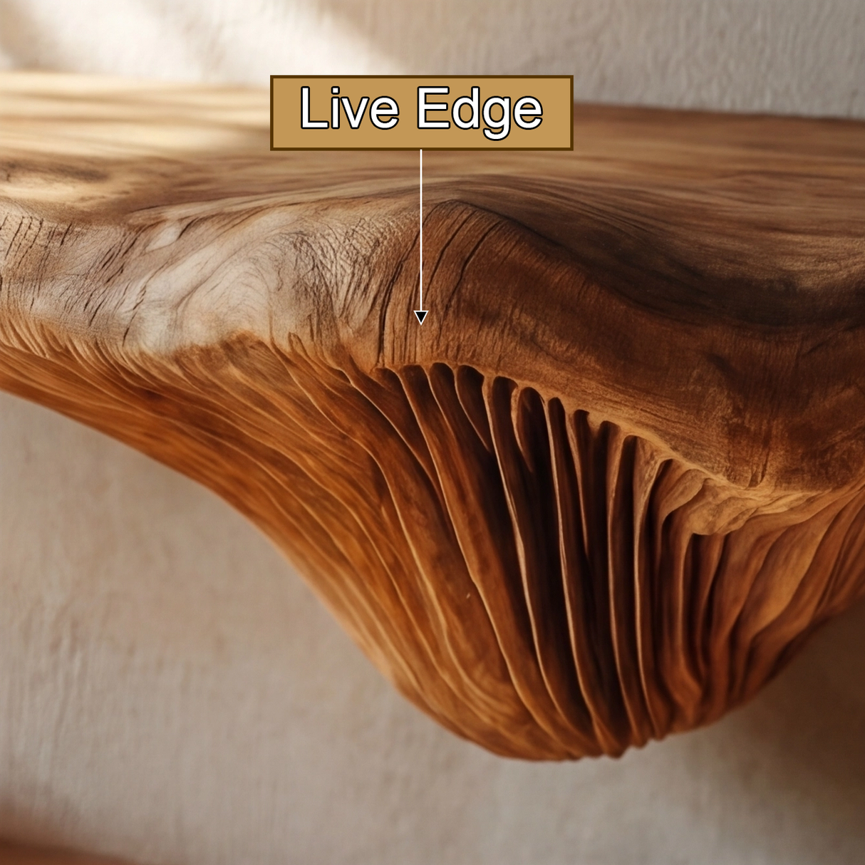 Auremoss Live Edge Solid Wood Mushroom Floating Shelf SPA942340 - Timberustic Floating Shelf