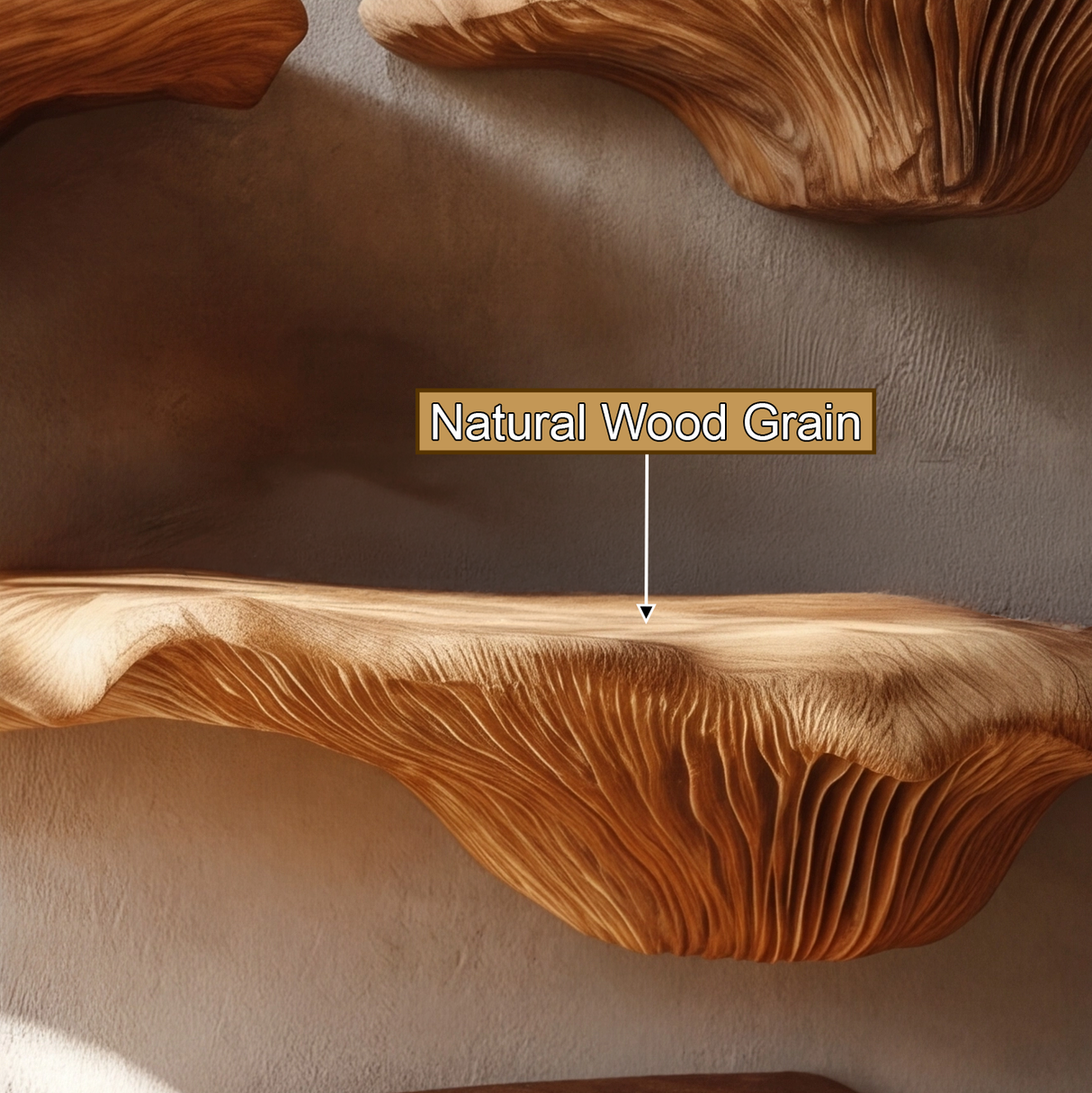 Auremoss Live Edge Solid Wood Mushroom Floating Shelf SPA942340 - Timberustic Floating Shelf
